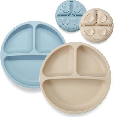 Τροφίμων Σιλικόνη μωρά παιδιά Placemat Διαχωρισμένες πλάκες αναρρόφησης μωρών για την κατανάλωση από τα νήπια