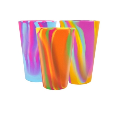 Τροφίμων Σιλικόνη 480 ml Tie Dye Σιλικόνη Tumblers Κύπελλα για πόσιμο νερό και καφέ
