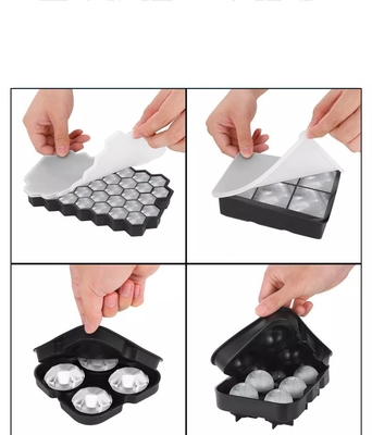 6 τρύπες Στρογγυλό Κύκλο πάγου Κούφος με Honeycomb Square Ice Tray και Diamond Ice Cube Tray