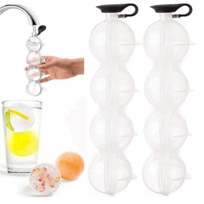DIY Σιλικόνη παγοπλαστική Ουίσκι Χόκεϊ πάγου Τέσσερις τρύπες Μούλντ Στρογγυλό πλαστικό Μούλντ μπάλα πάγου
