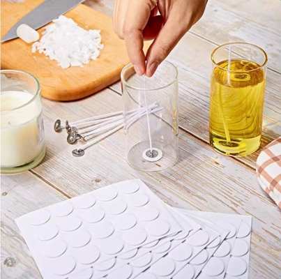 DIY γυάλινα κεριά κατασκευής εργαλείων με λευκά αφρό αυτοκόλλητα και διπλό πλευρικό αυτοκόλλητα