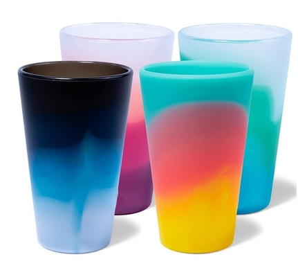 Τροφίμων Σιλικόνη 480 ml Tie Dye Σιλικόνη Tumblers Κύπελλα για πόσιμο νερό και καφέ