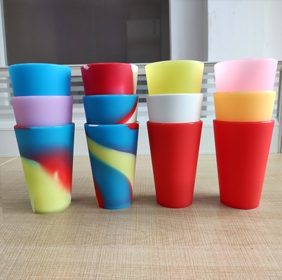 Τροφίμων Σιλικόνη 480 ml Tie Dye Σιλικόνη Tumblers Κύπελλα για πόσιμο νερό και καφέ