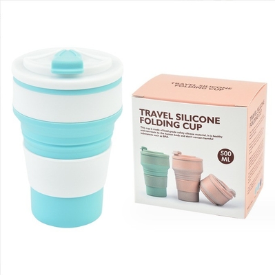 350 ml Volume Food Grade Δυνατό να αναδιπλωθεί Σιλικόνης Αθλητικό μπουκάλι νερού με Custom Logo