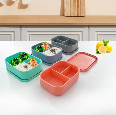Επαναχρησιμοποιήσιμο BPA FREE Σιλικόνιο Bento κουτί μεσημεριανού γεύματος για παιδιά σχολείων
