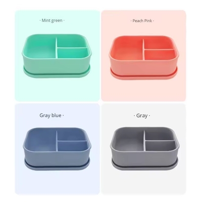 Επαναχρησιμοποιήσιμο BPA FREE Σιλικόνιο Bento κουτί μεσημεριανού γεύματος για παιδιά σχολείων